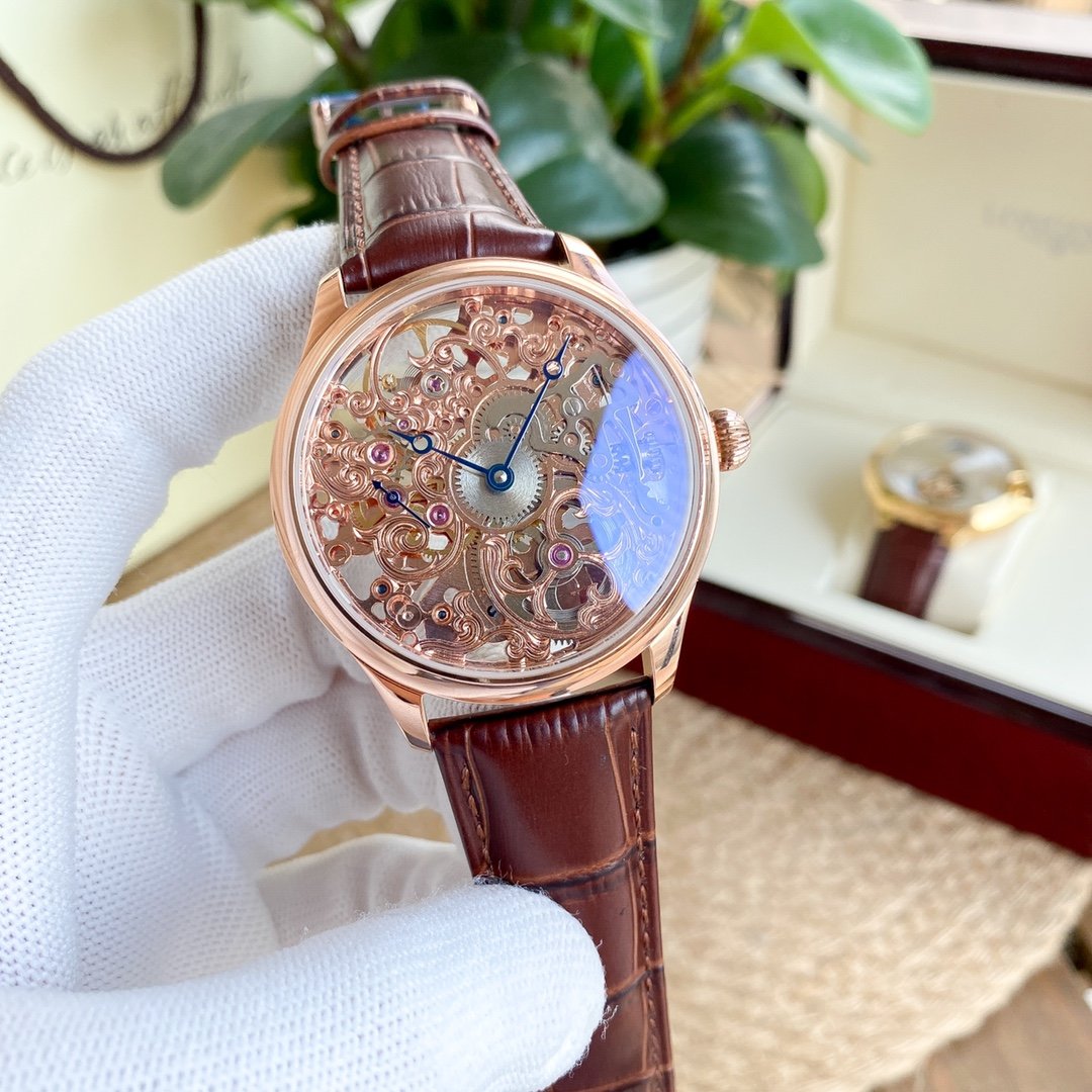 PORTUGUESE 42MM SKELETON DIAL LEATHER STRAP