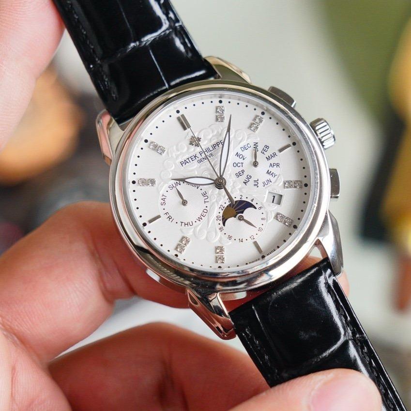 PATEK ANNUAL CALENDAR 42MM MOONPHASE LEATHER STRAP