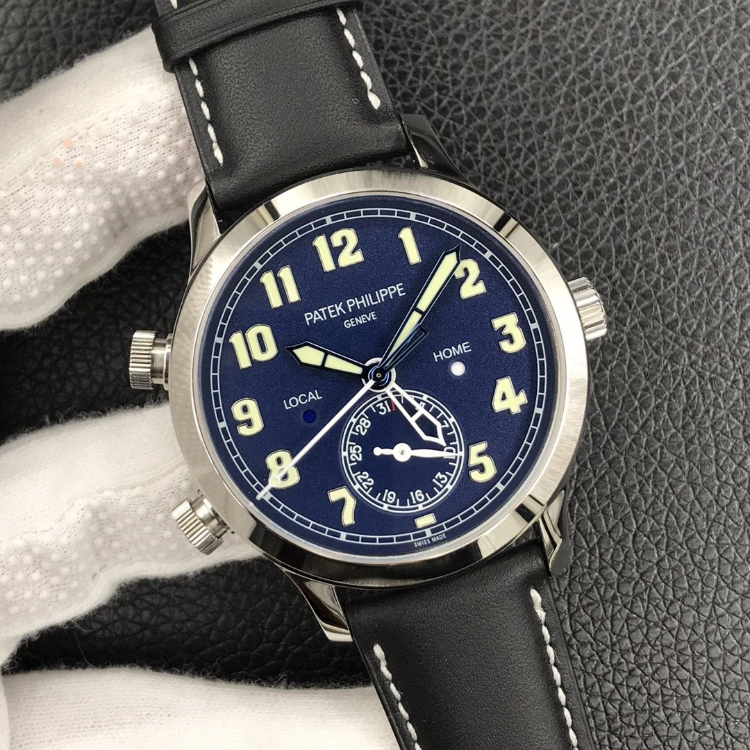 Patek Philippe Calatrava Pilot Travel Time Blue Dial