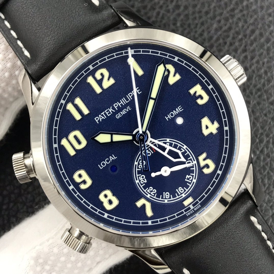 Patek Philippe Calatrava Pilot Travel Time Blue Dial