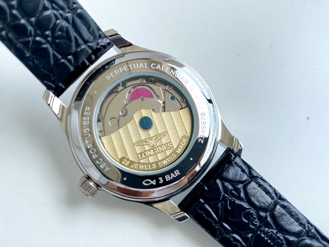 LONGINES 40MM STEEL DAY-DATE LEATHER