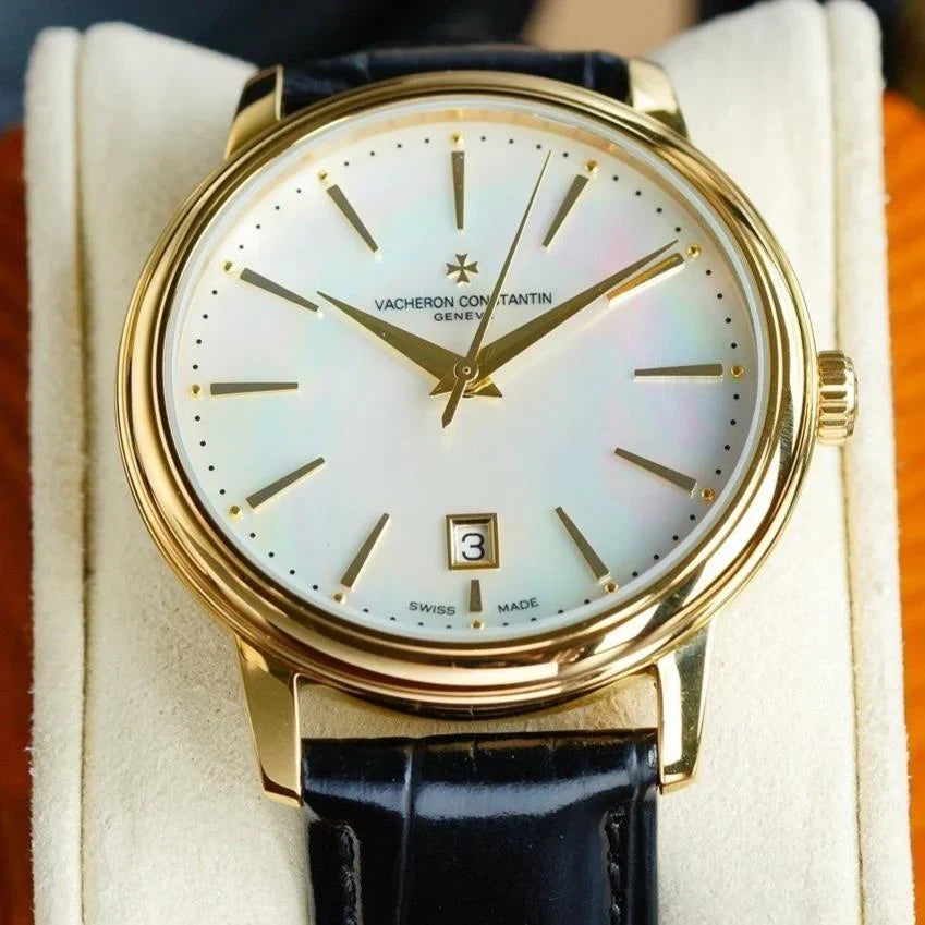 VACHERON PATRIMONY 40MM GOLD CASE MOTHER OF PEARL DIAL