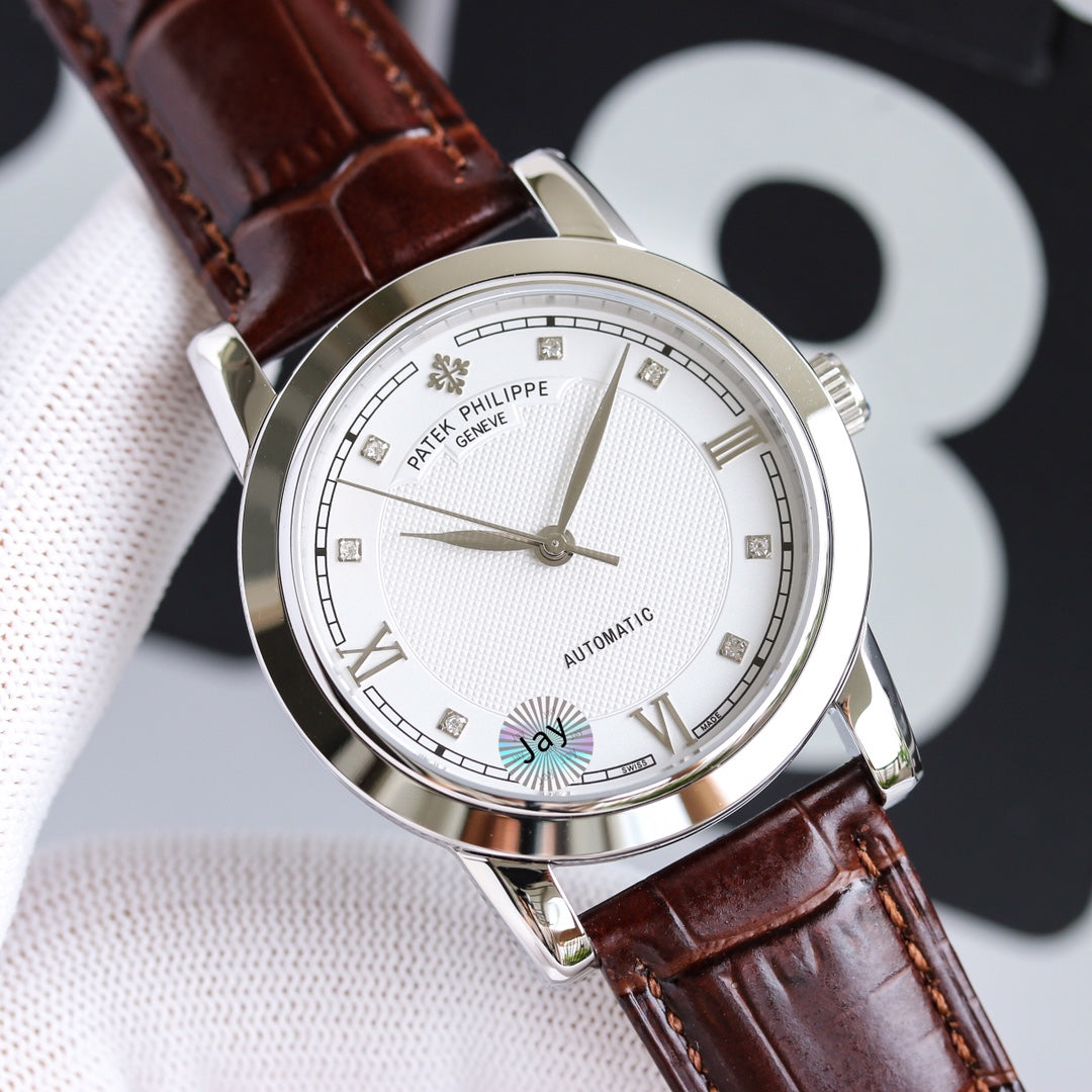 PATEK CALATRAVA 40MM NO DATE STEEL CASE DIAMOND NUMERALS
