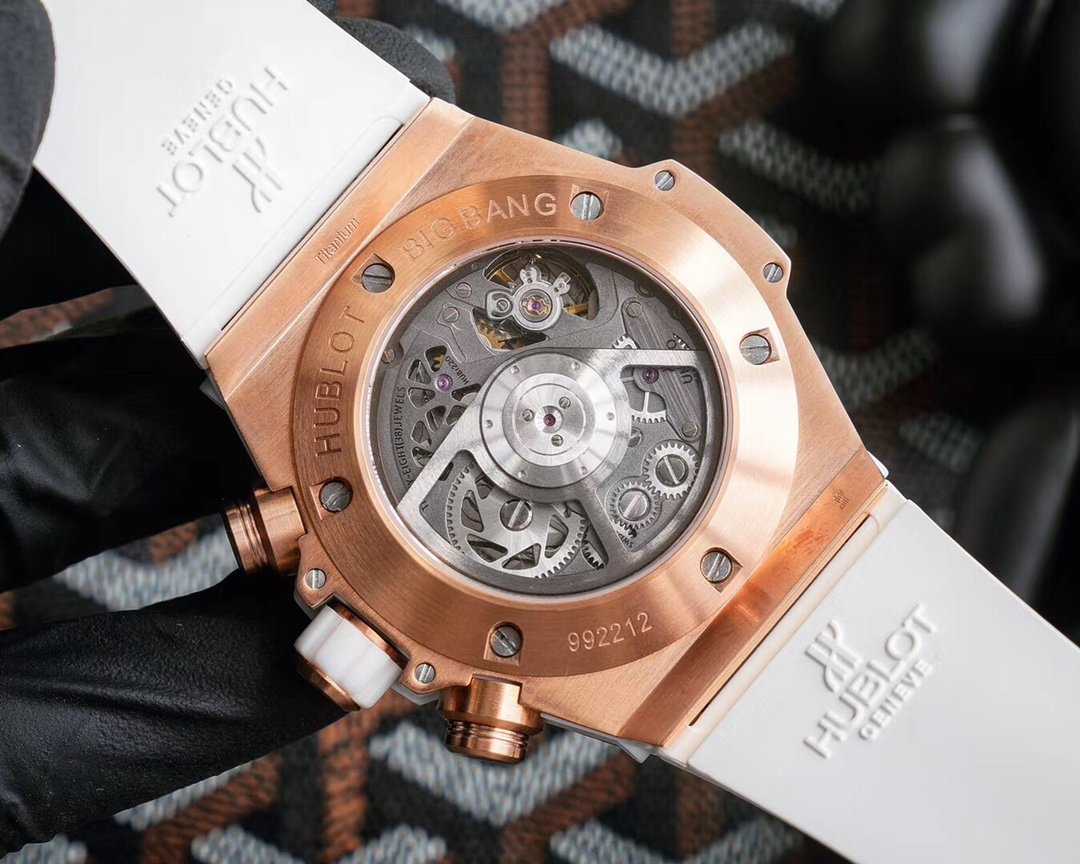 BIG BANG UNICO 45 ROSE GOLD CASE WHITE CERAMIC SKELETON DIAL