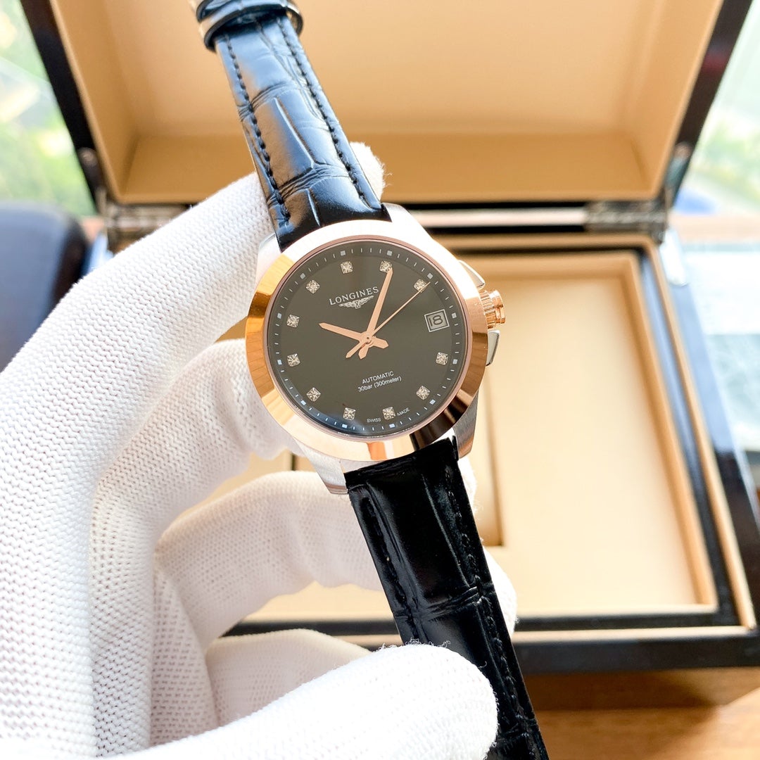 RECORD 32MM AUTOMATIC MOP DIAL LEATHER