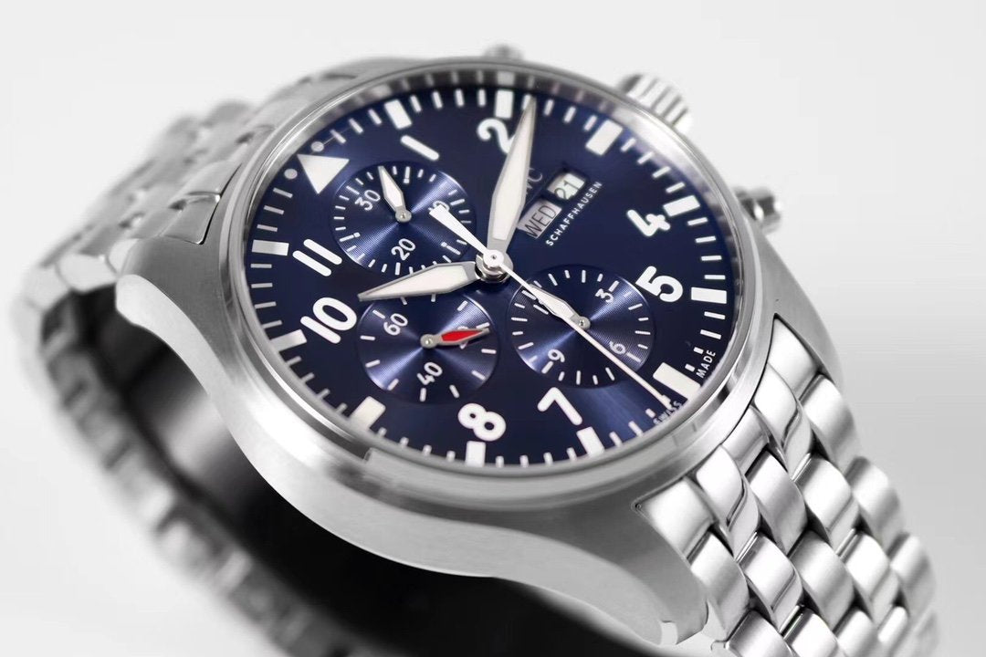 PILOT DAY-DATE CHRONOGRAPH STAINLESS STEEL BLUE DIAL