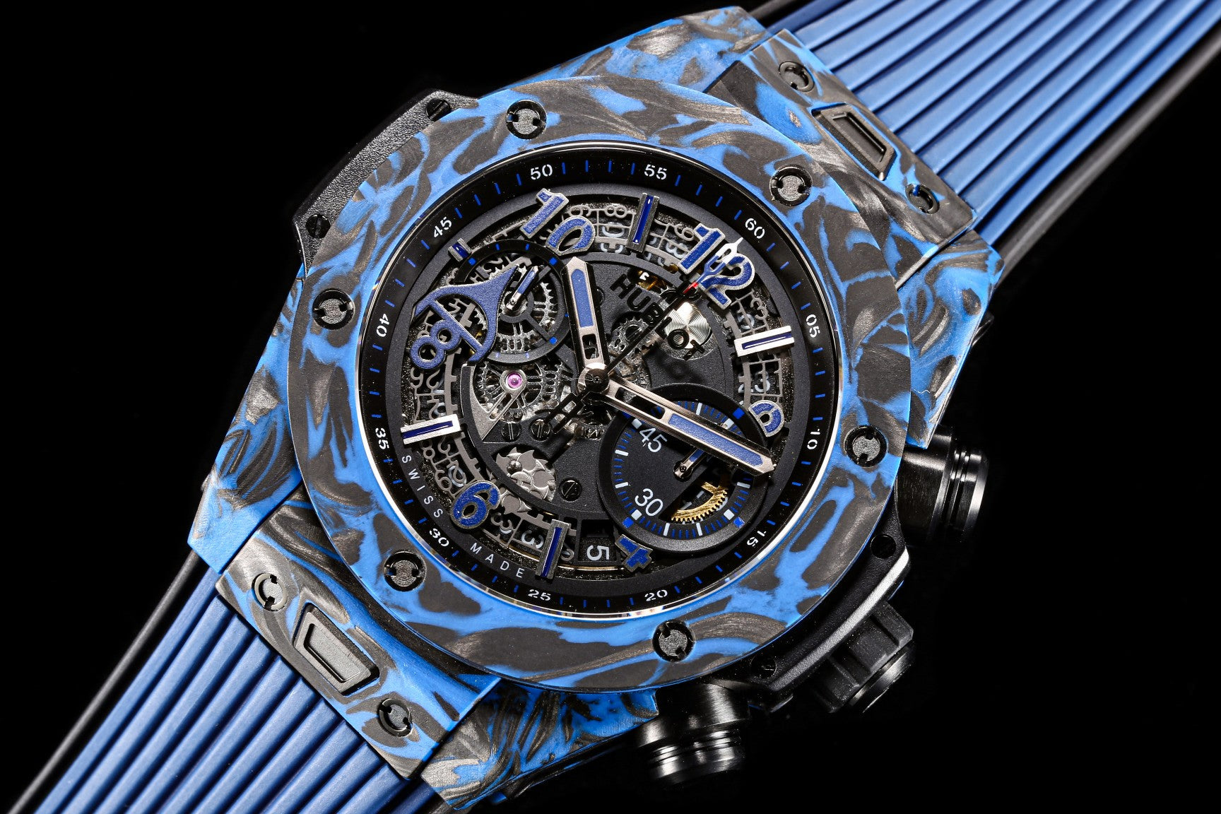 BIG BANG UNICO 45 BLACK BLUE CARBON