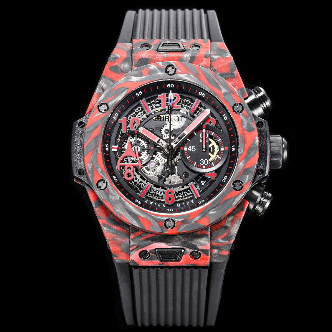 BIG BANG UNICO 45 BLACK RED CARBON
