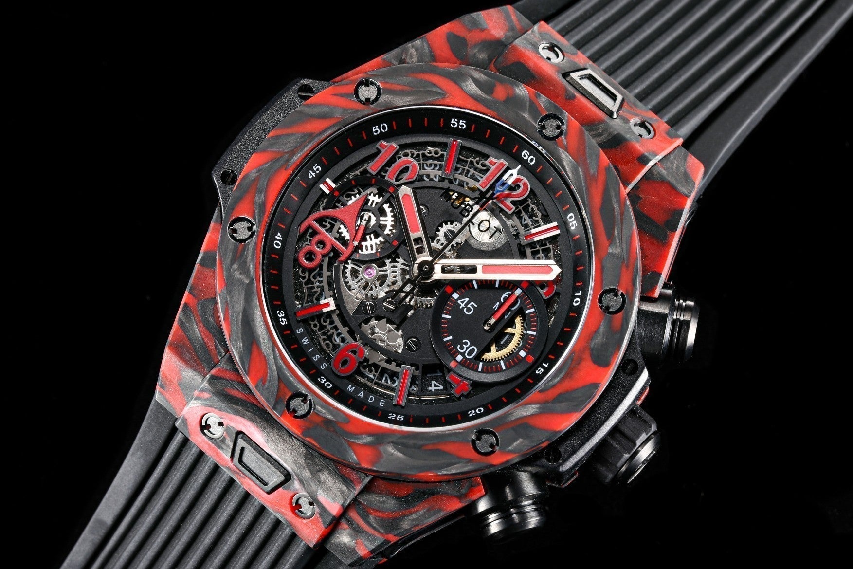 BIG BANG UNICO 45 BLACK RED CARBON