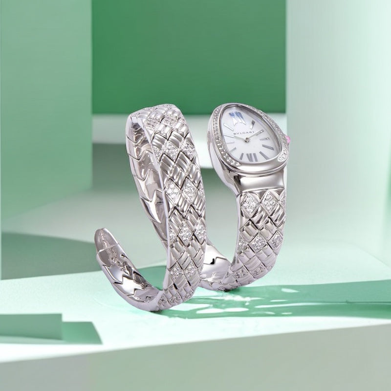 SERPENTI SPIGA 35 STAINLESS STEEL CASE BRACLET WHITE DIAL