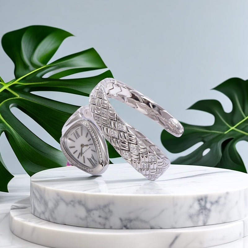 SERPENTI SPIGA 35 STAINLESS STEEL CASE BRACLET WHITE DIAL