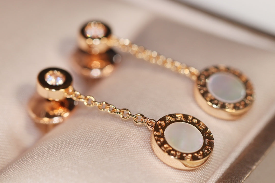 BVL EARRINGS DROP WHITE PINK GOLD