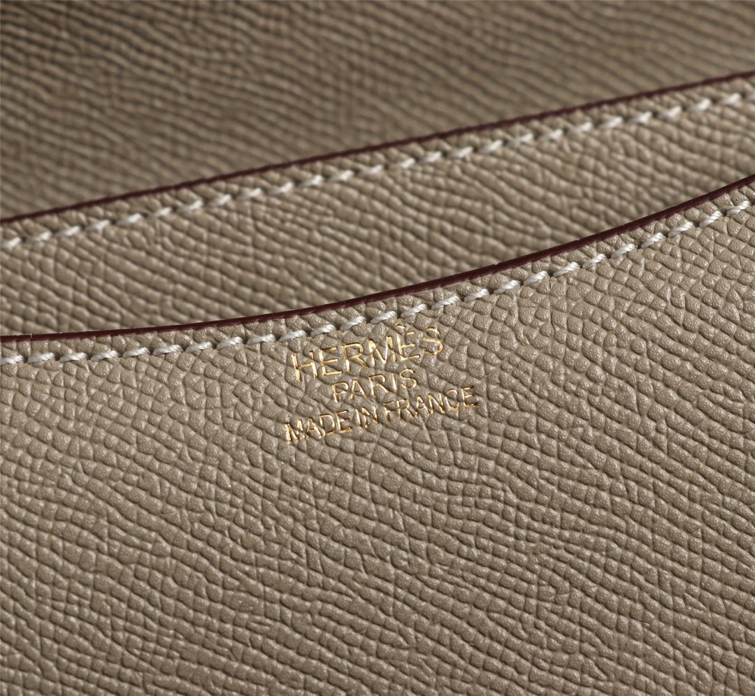 HM CONSTANCE BAGS 18 KHAKI EPSOM GOLD HARDWARE