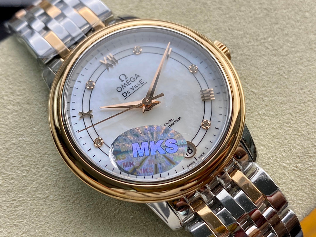 Omega  De Ville 32.7mm Silver Pink Gold