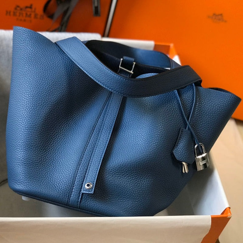 picotin lock togo leather silver hardware