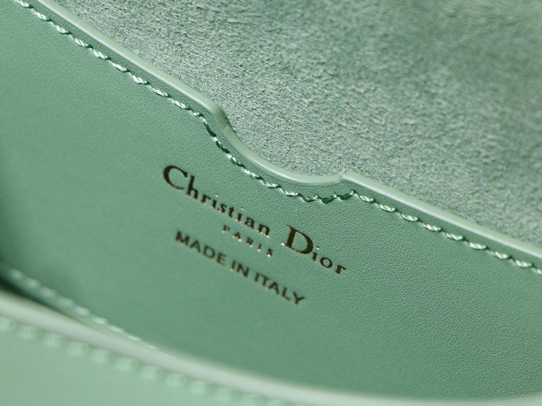 MEDIUM CD BOBBY 22CM BLUE GREEN CALFSKIN GOLD HARDWARE