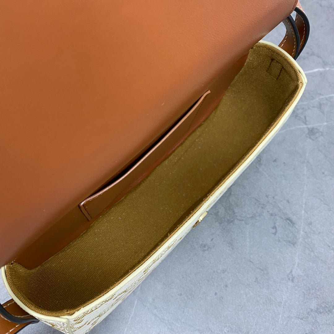 Celine 2026 Tabou Clutch on Strap Triomphe Canvas Calfskin 281765