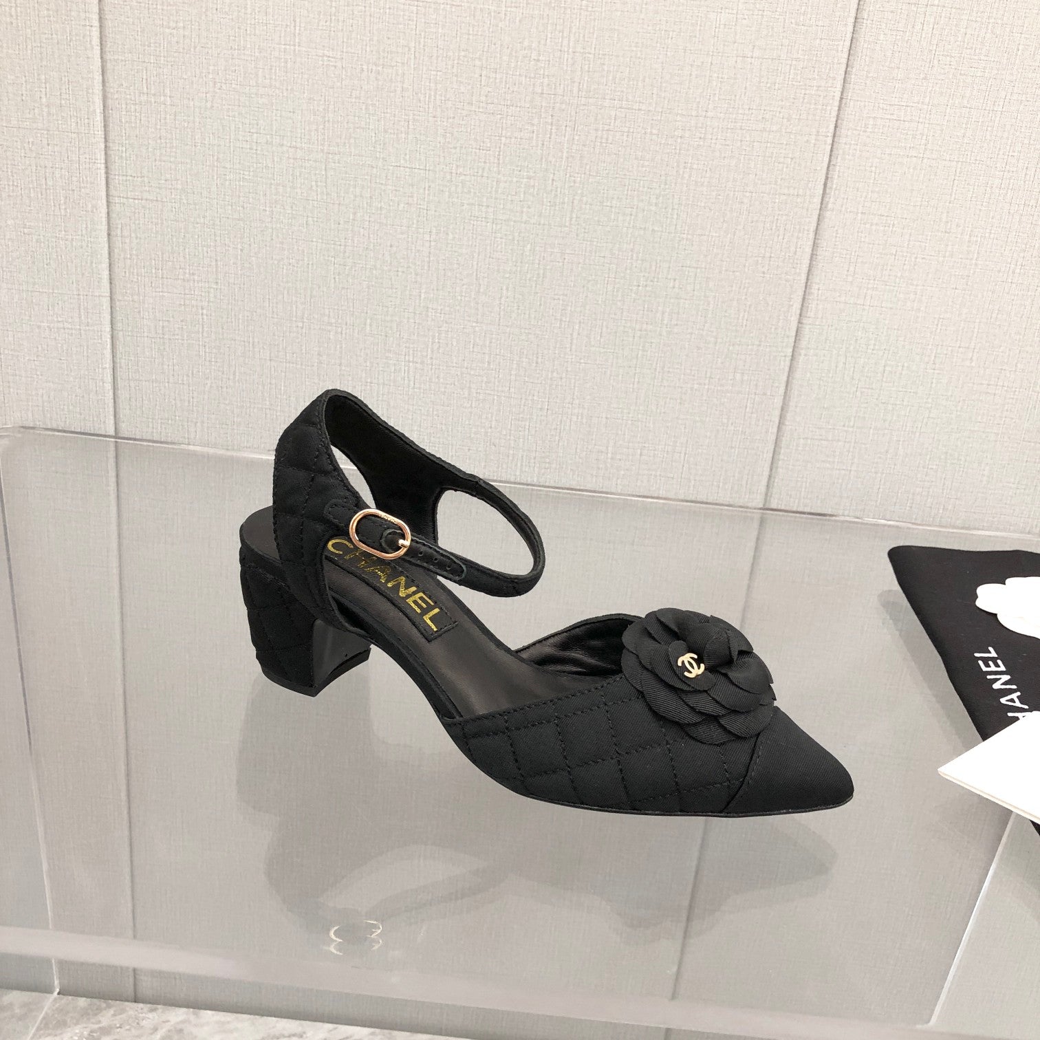 CC 25C 5CM Slingback Flats Black  Fabric 213241