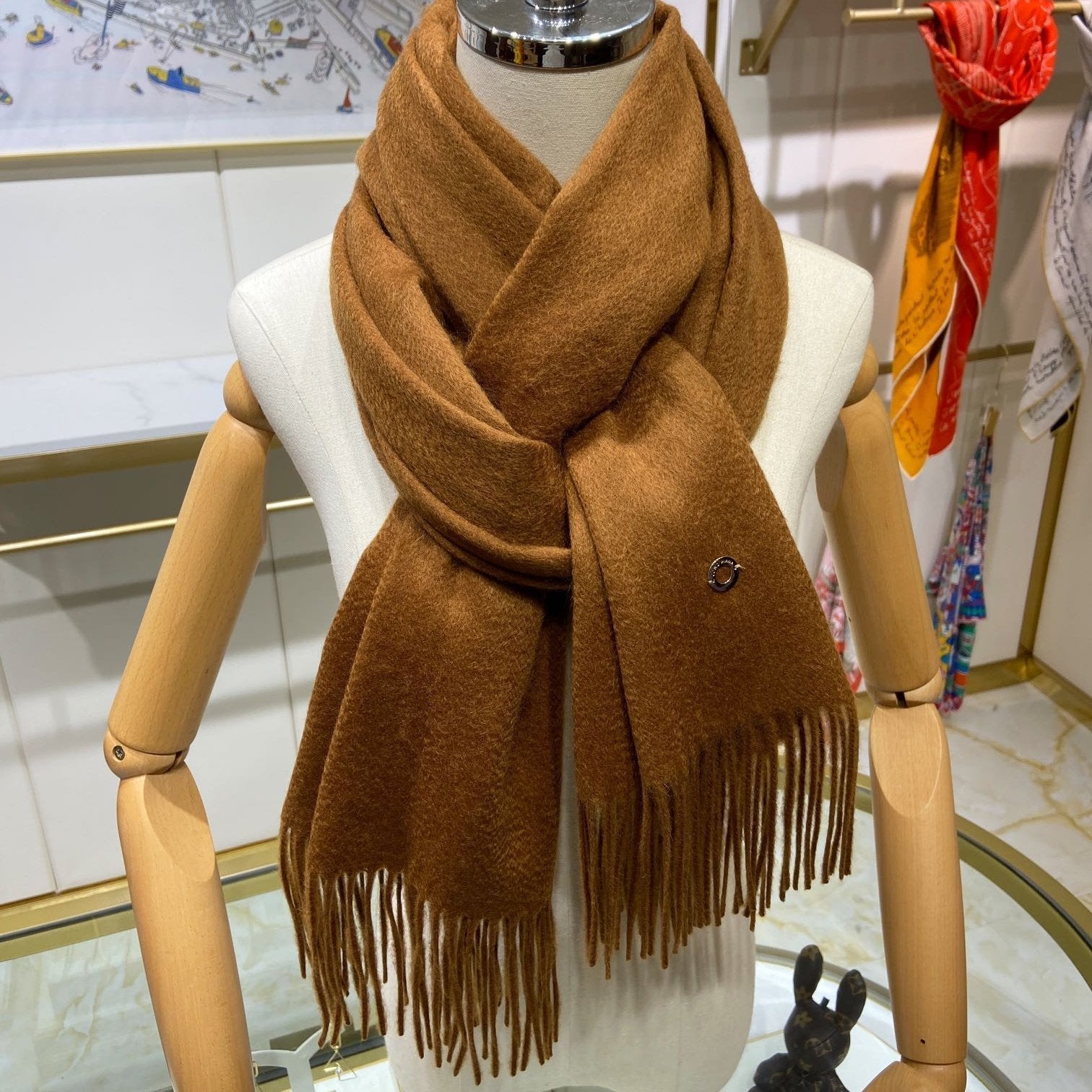 LP Grande Unita Scarf 200 CM In Caramel Cashmere  645520