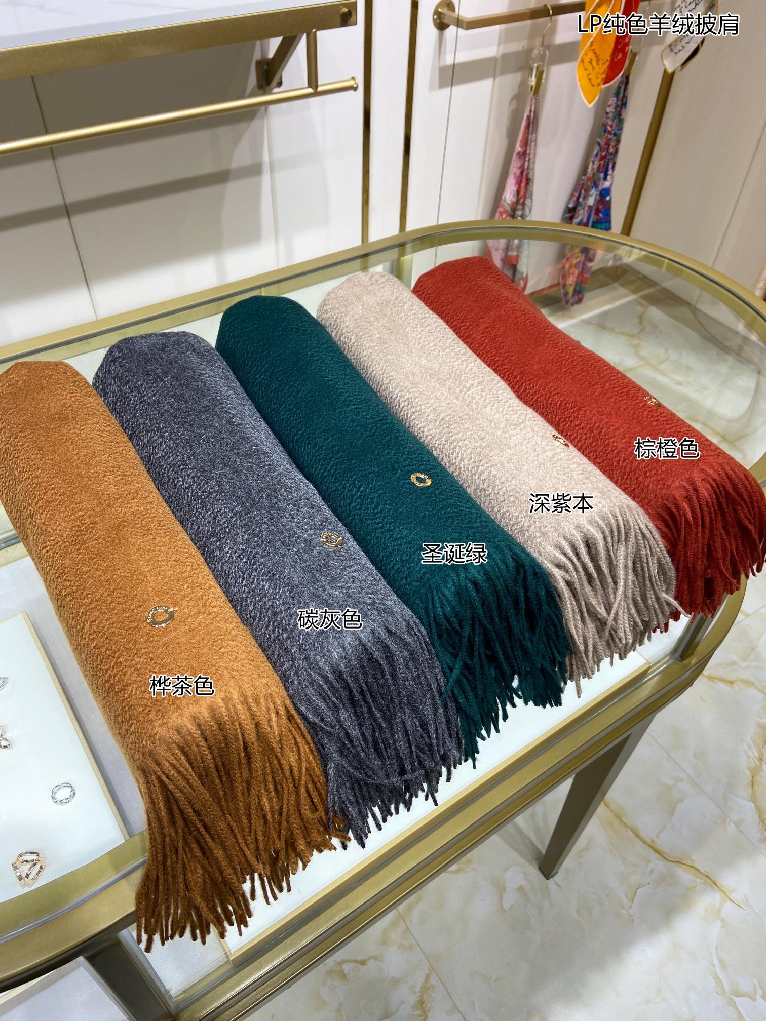 LP Grande Unita Scarf 200 CM In Grey Brown Cashmere 645519