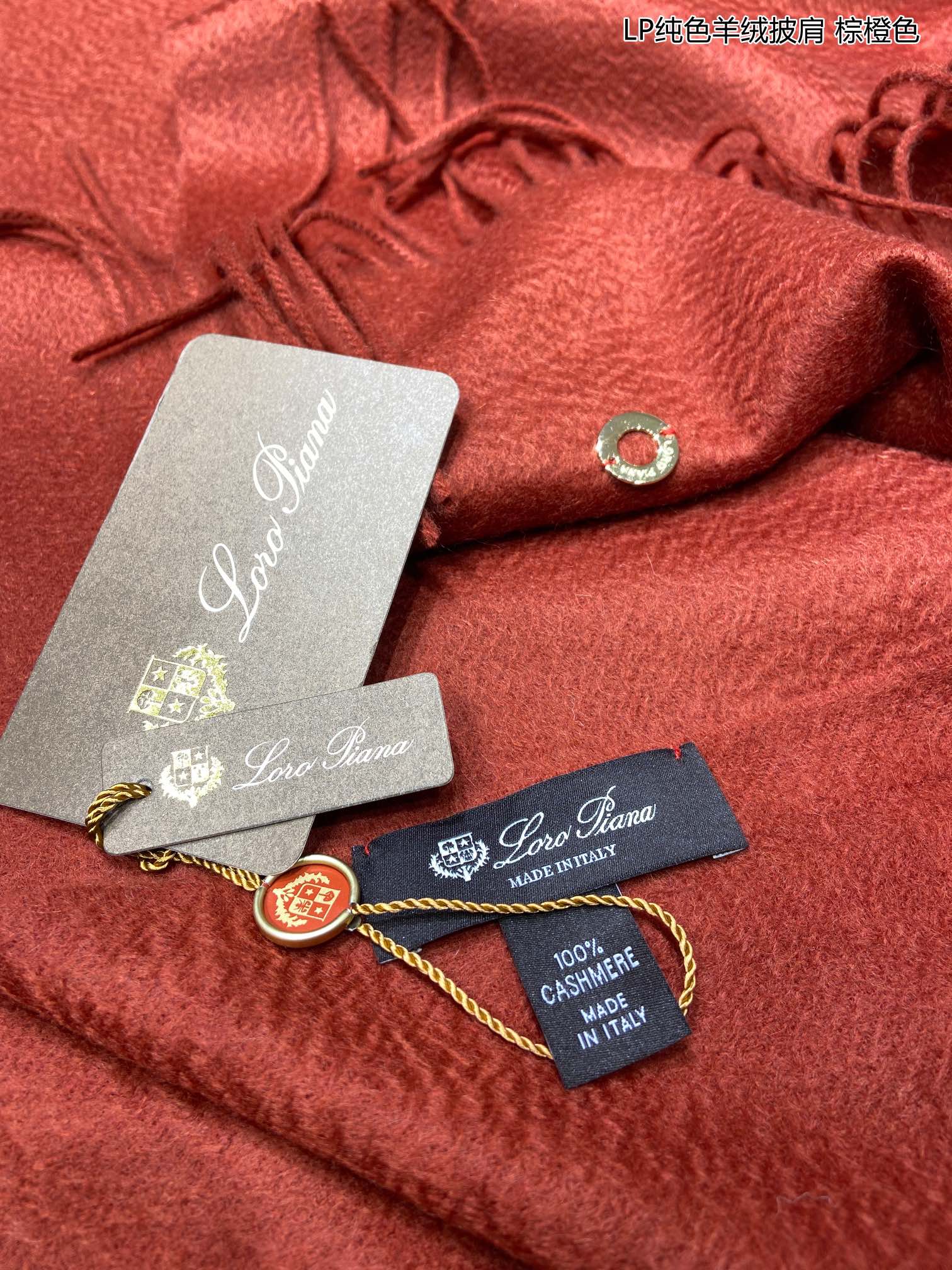 LP Grande Unita Scarf 200 CM In Gac Red Cashmere 645518