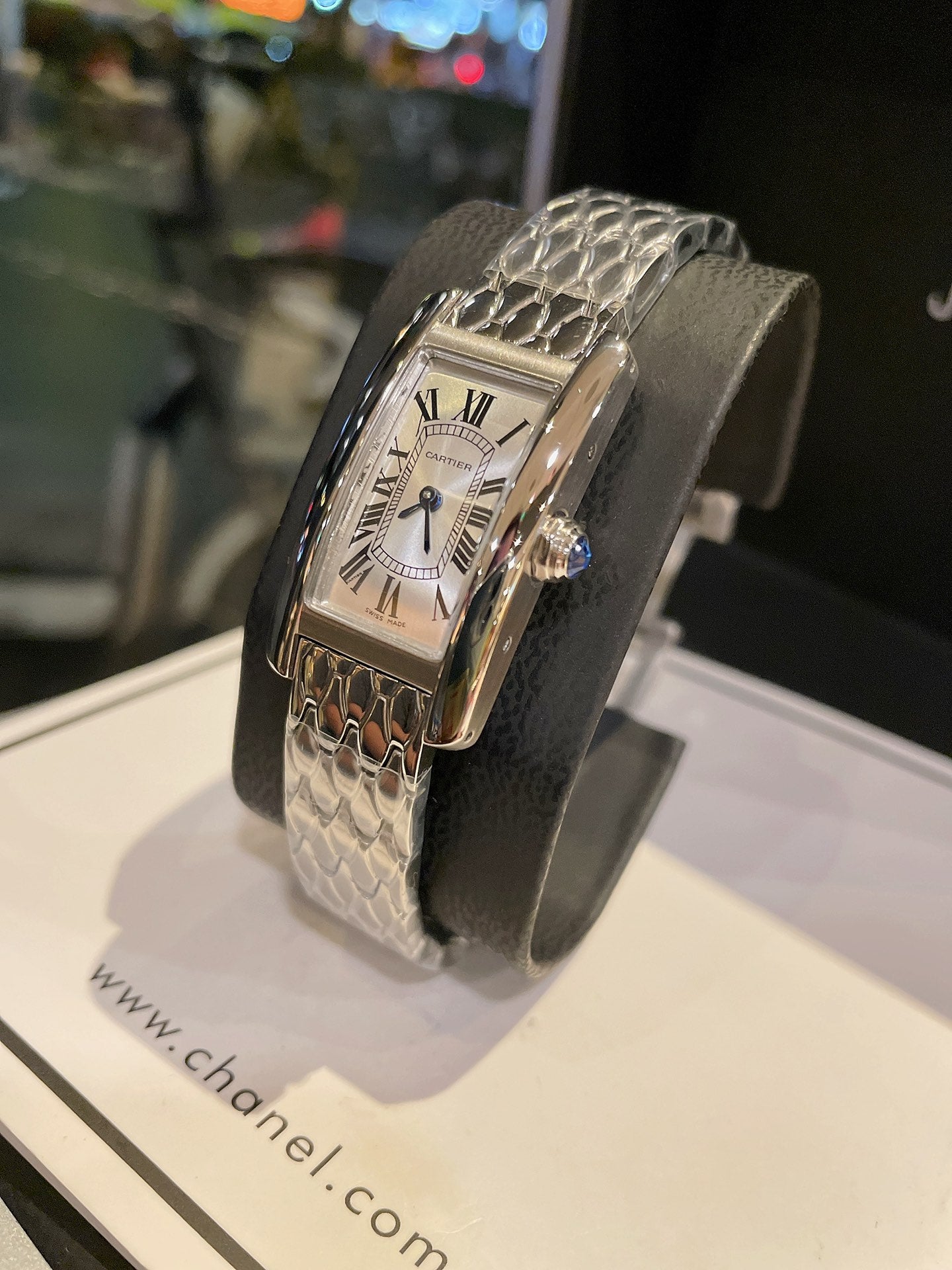 Cartier Tank American 19mm Silver Blue