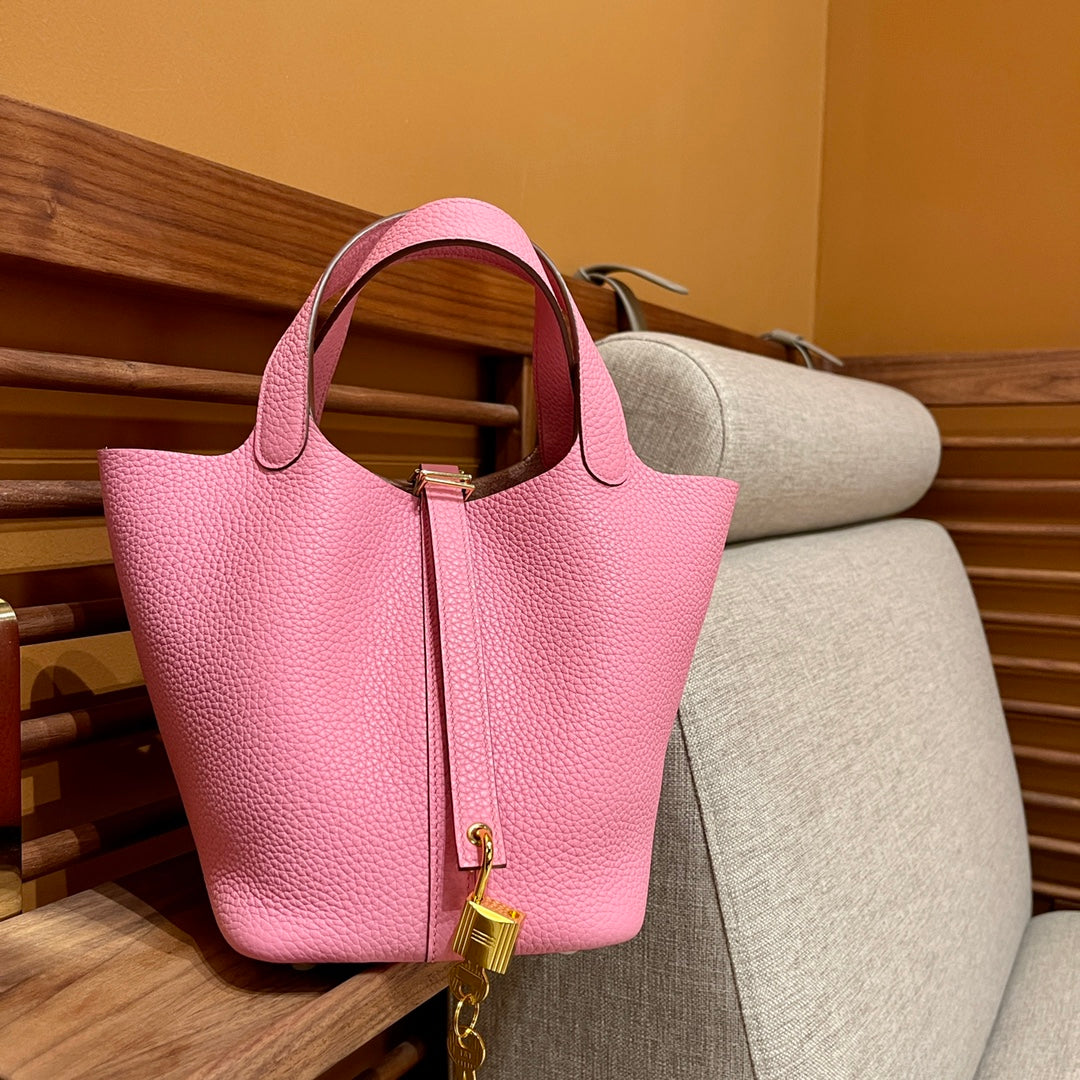 Hermes Picotin Lock 18 Pink Togo With Gold Hardware