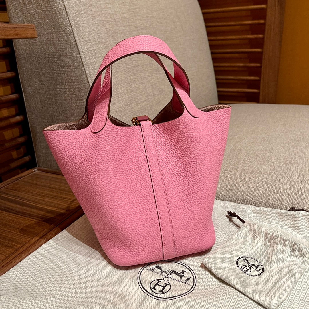 Hermes Picotin Lock 18 Pink Togo With Gold Hardware
