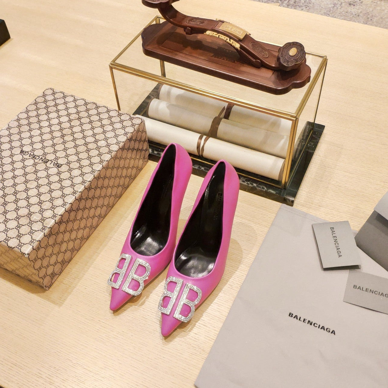 Balenciaga 26s High Heel Pump 105 Pink Cowhide 681172