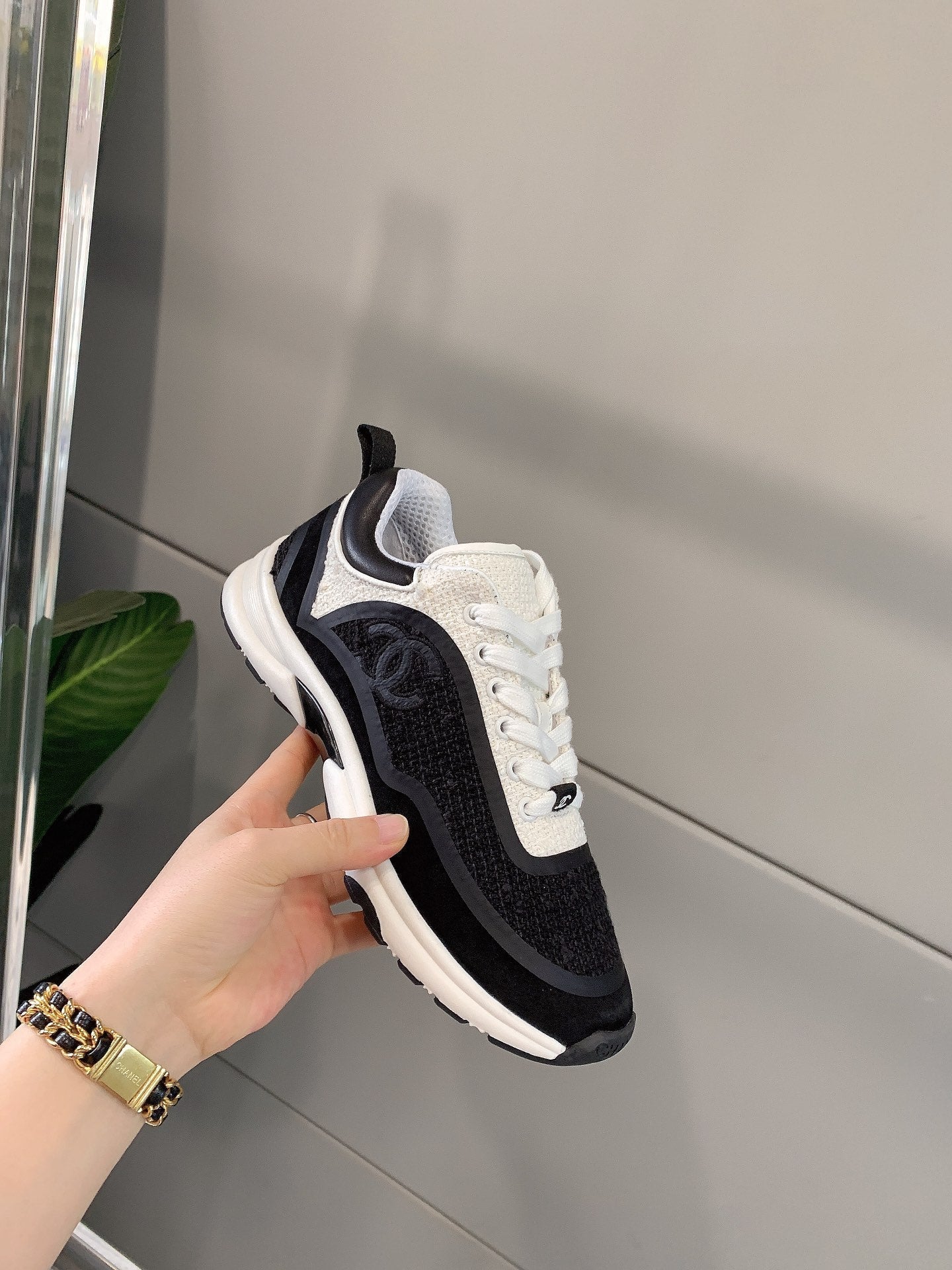 CC Sneaker In Black Wool 145622