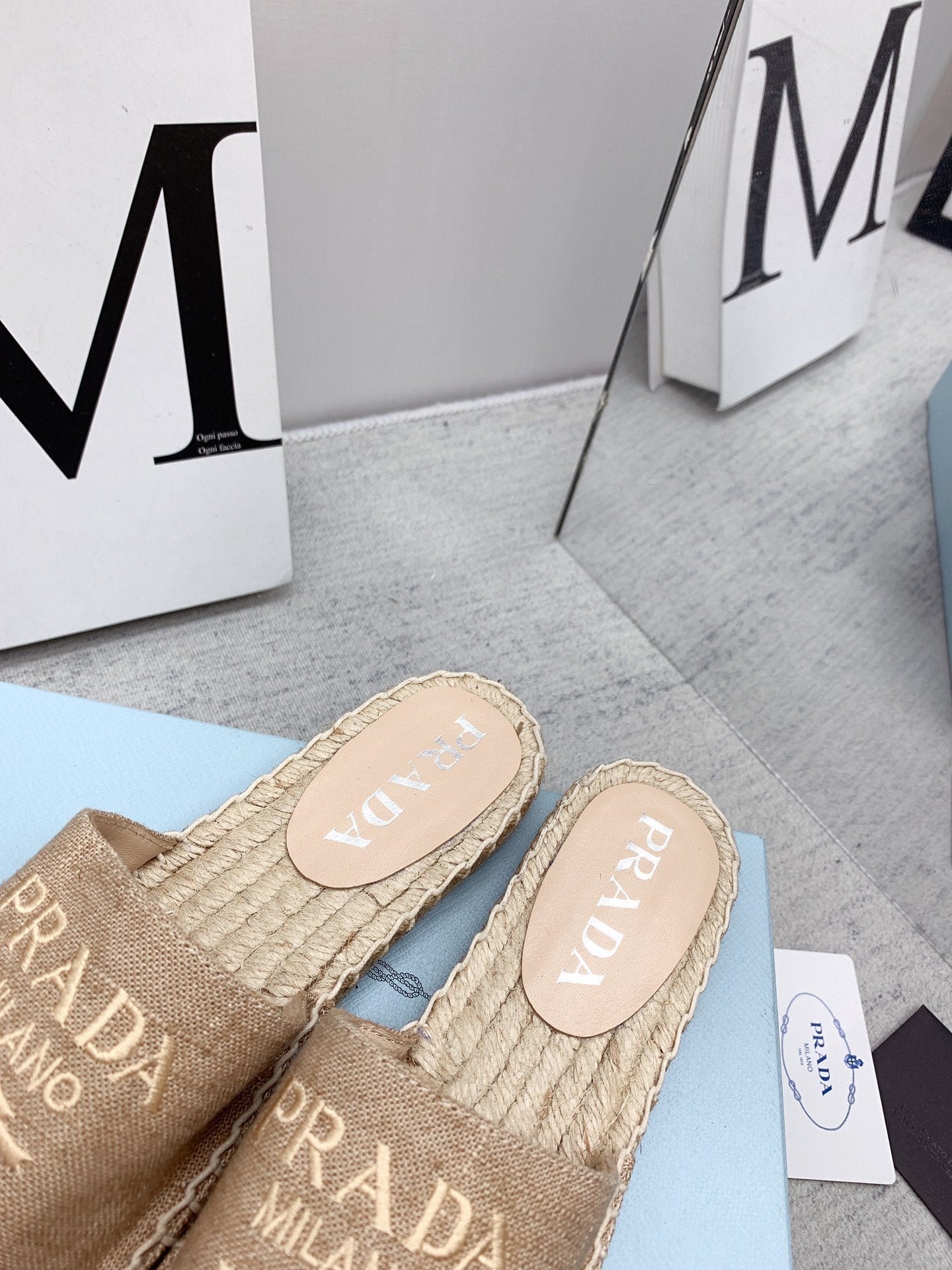 Prada 2026 Slippers Canvas Rope Sole 731171