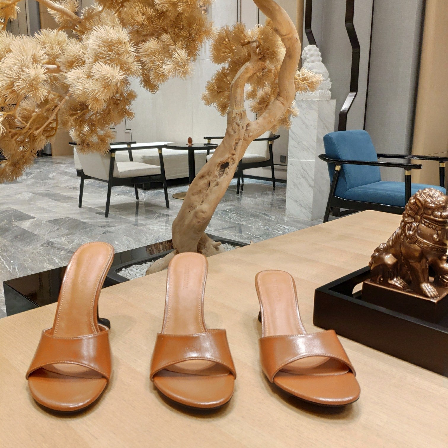 Balenciaga 26s High Heeled Sandals Tan Brown Sheepskin 681281