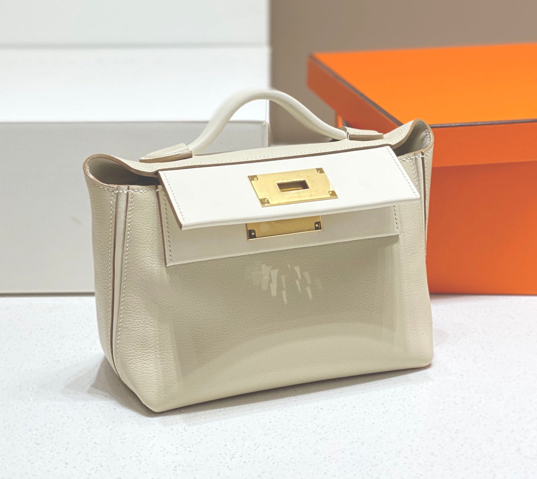 HM 24/24 Mini Bag 21cm Cream Evercolor Gold Hardware