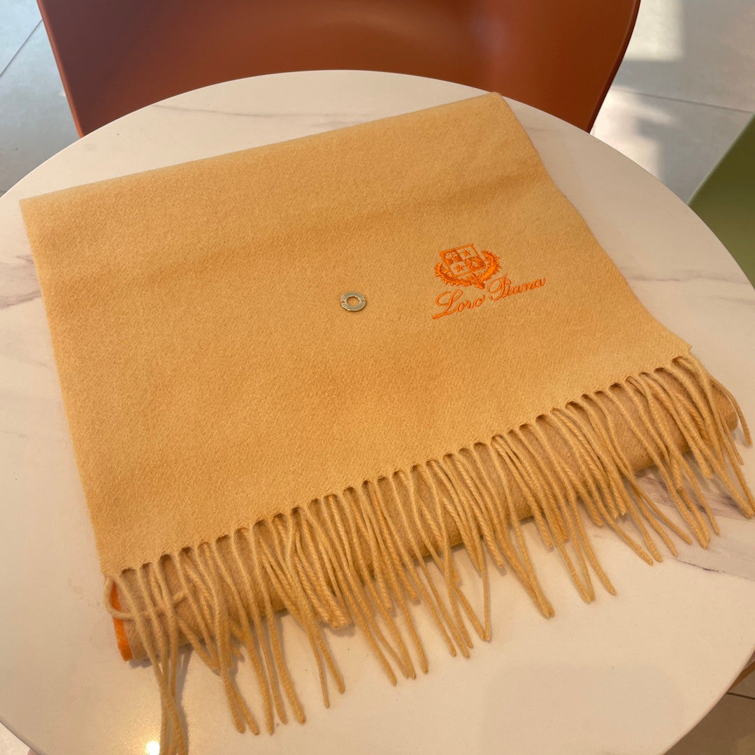 LP Grande Unita Scarf 190 CM In Beige Gradient Orange Cashmere 687750
