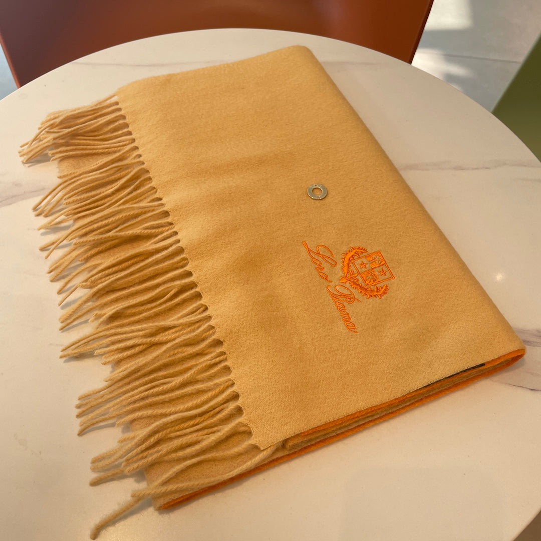 LP Grande Unita Scarf 190 CM In Beige Gradient Orange Cashmere 687750