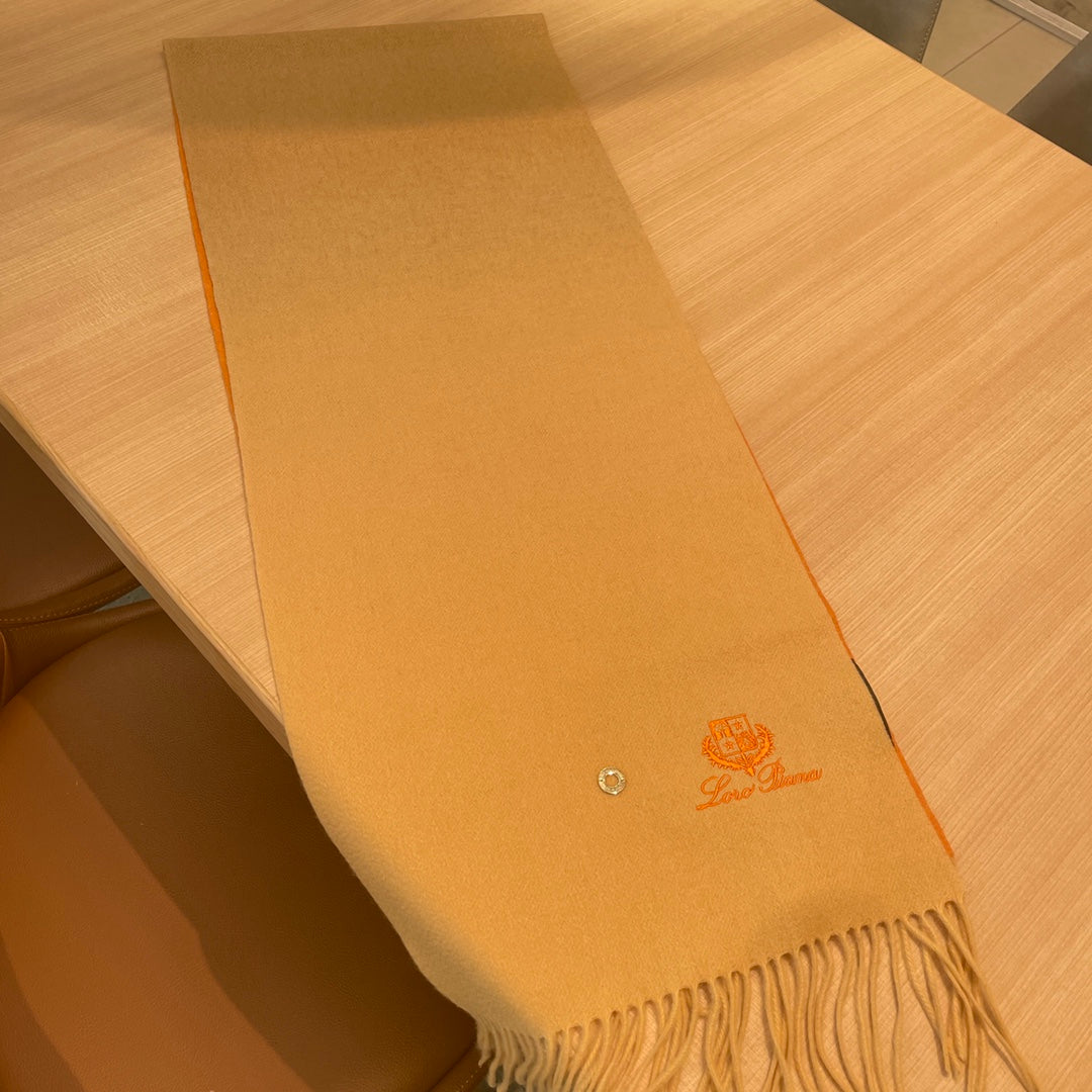 LP Grande Unita Scarf 190 CM In Beige Gradient Orange Cashmere 687750