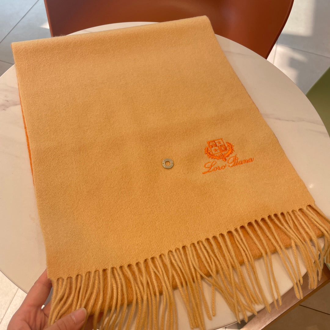 LP Grande Unita Scarf 190 CM In Beige Gradient Orange Cashmere 687750