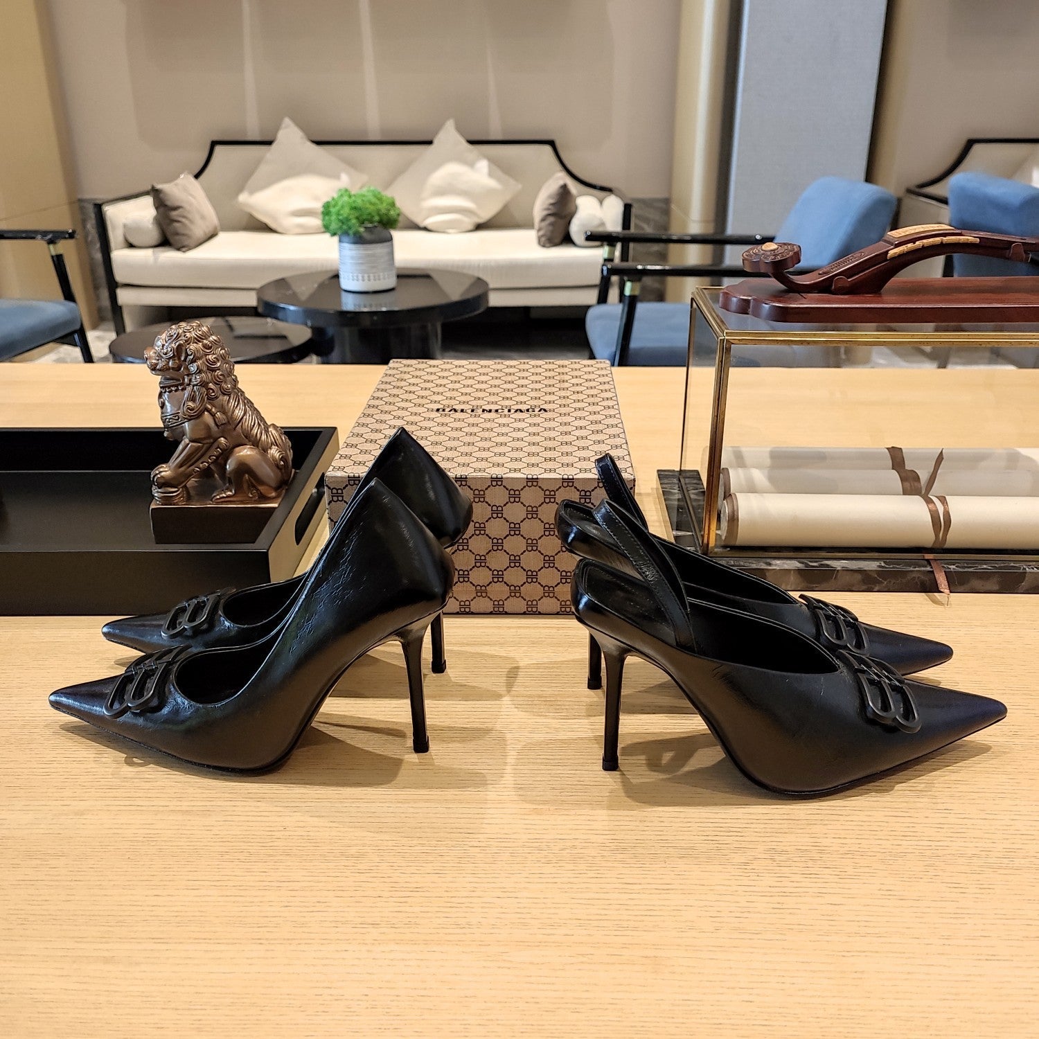 Balenciaga 26s High Heel 100 Black Cowhide 681199
