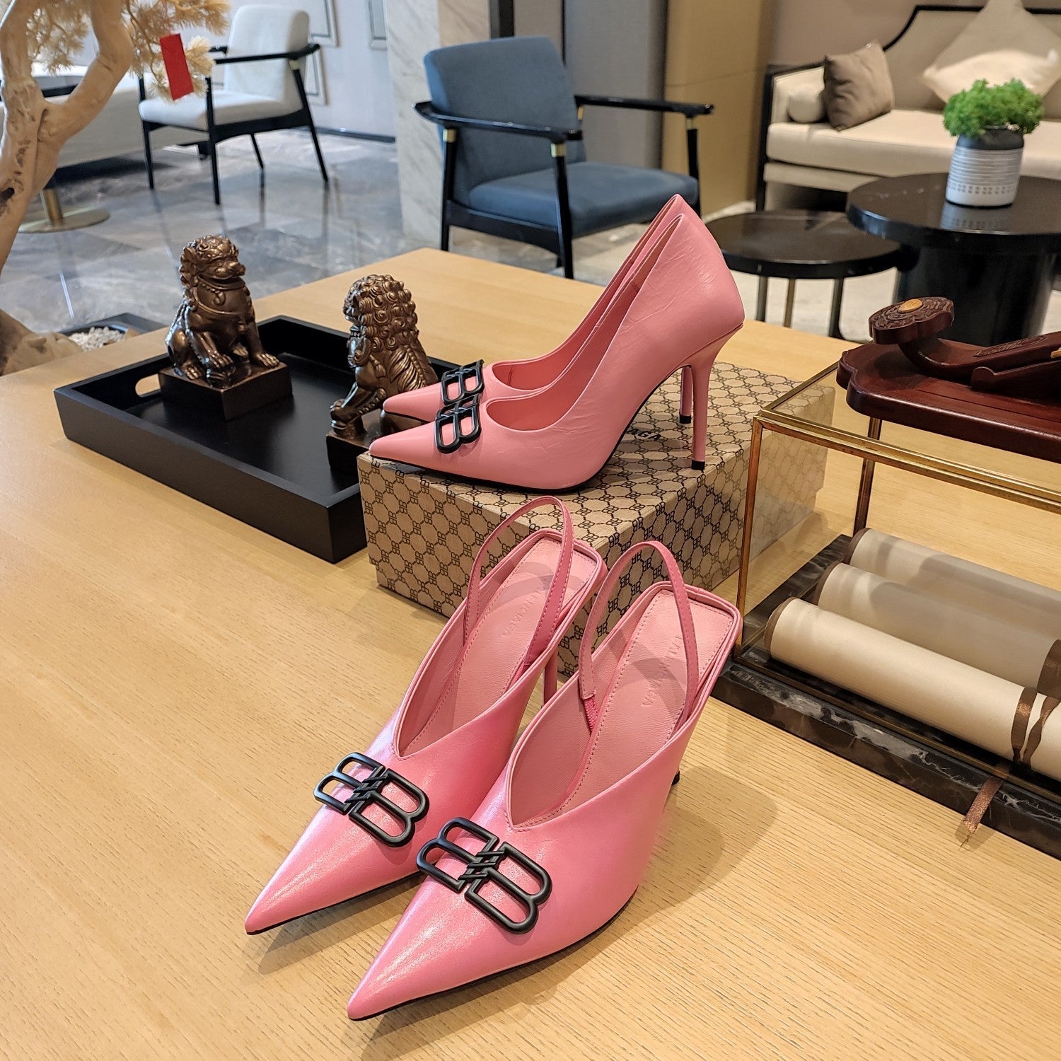 Balenciaga 26s High Heel 100 Pink Cowhide 681201