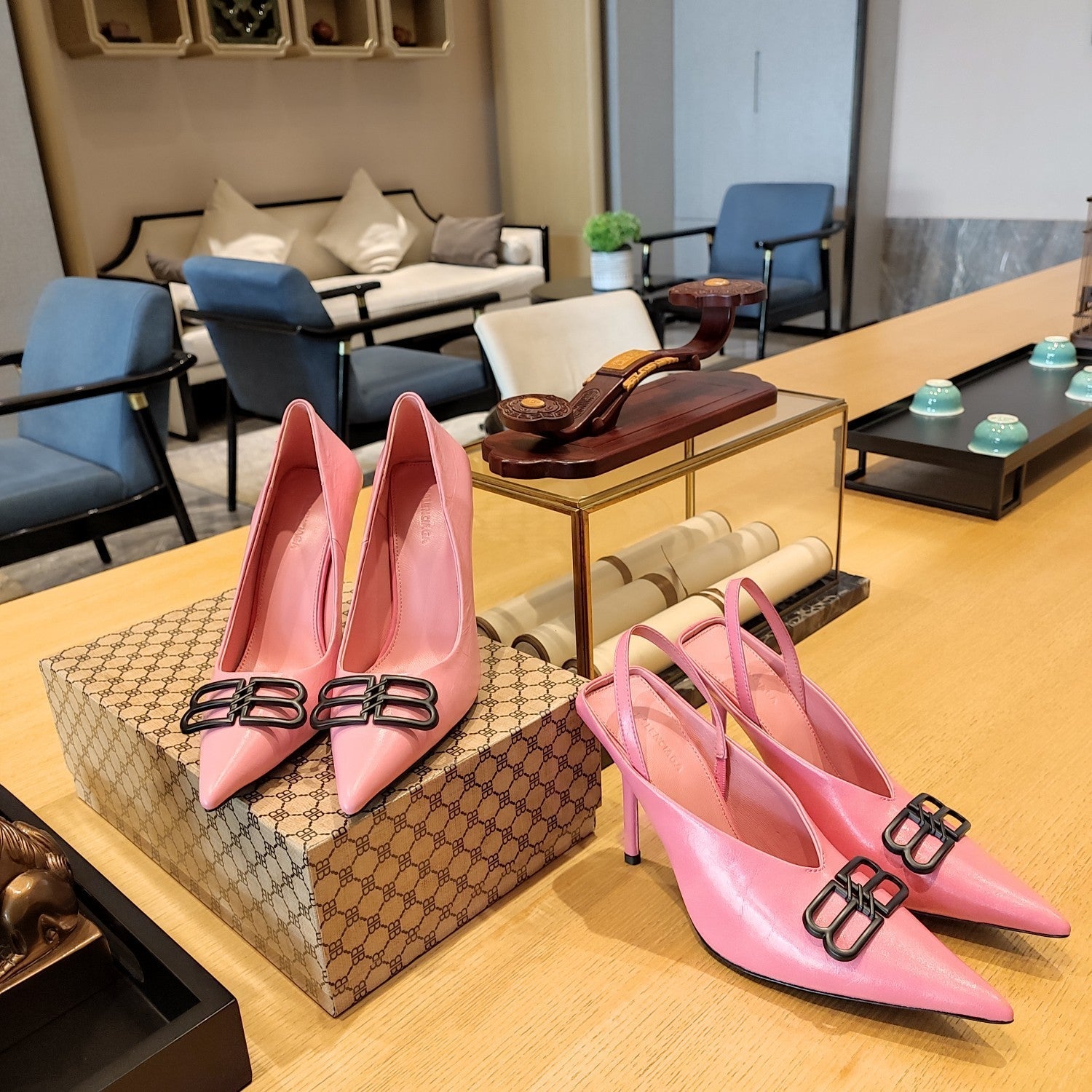 Balenciaga 26s High Heel 100 Pink Cowhide 681201