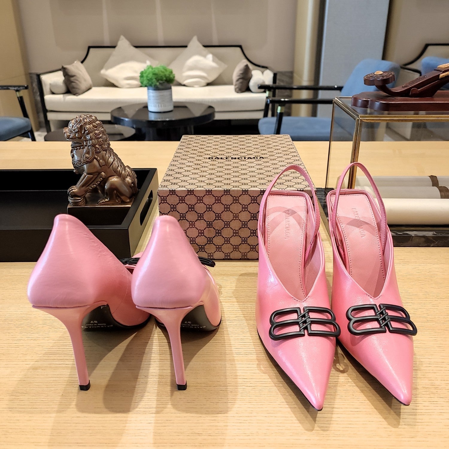 Balenciaga 26s High Heel 100 Pink Cowhide 681201