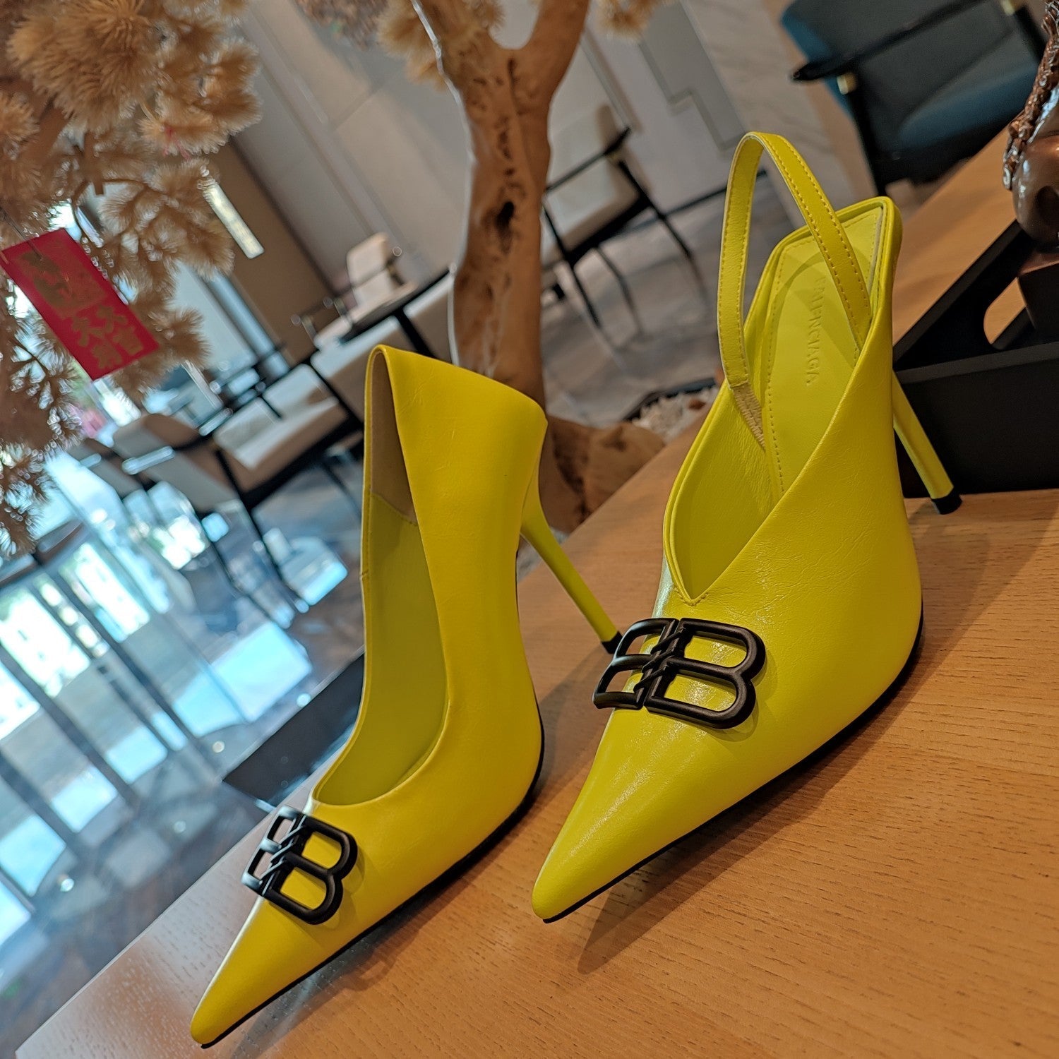 Balenciaga 26s High Heel 100 Neon Green Cowhide 681202