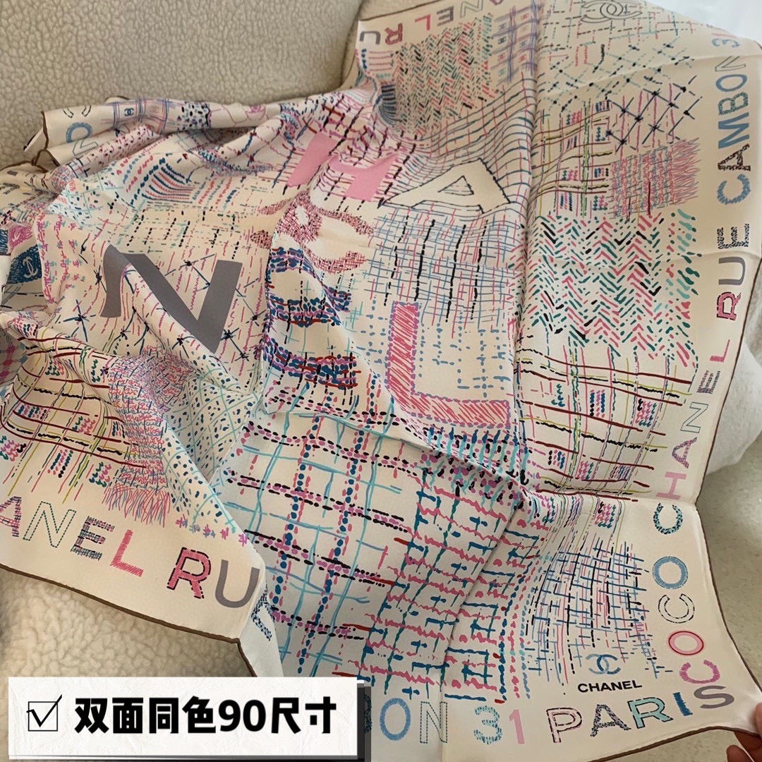 CC Square Scarf 90 CM In Colorful Silk 288744