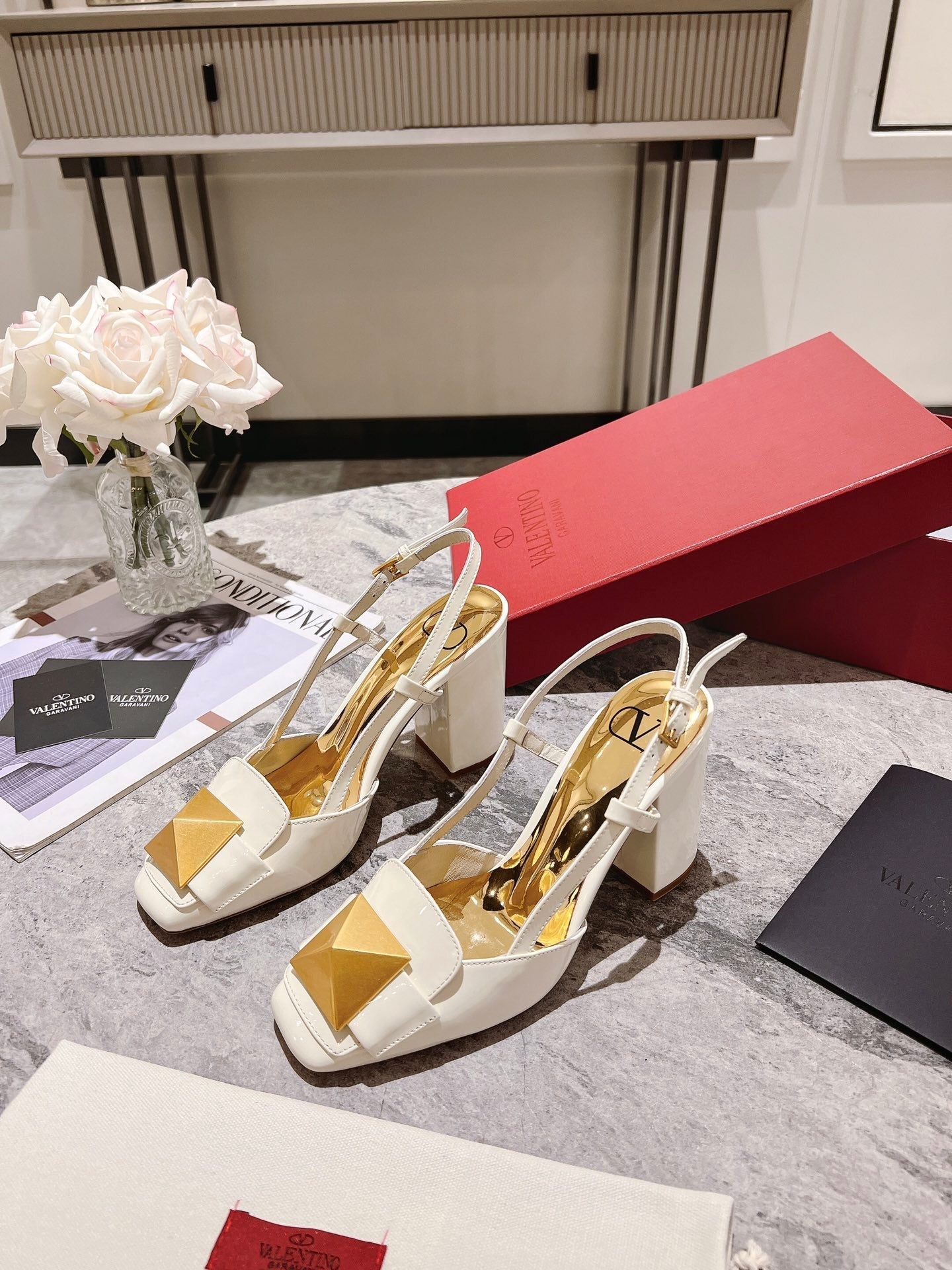 Valentino 25 Slingback High Heels 85mm Patent Leather