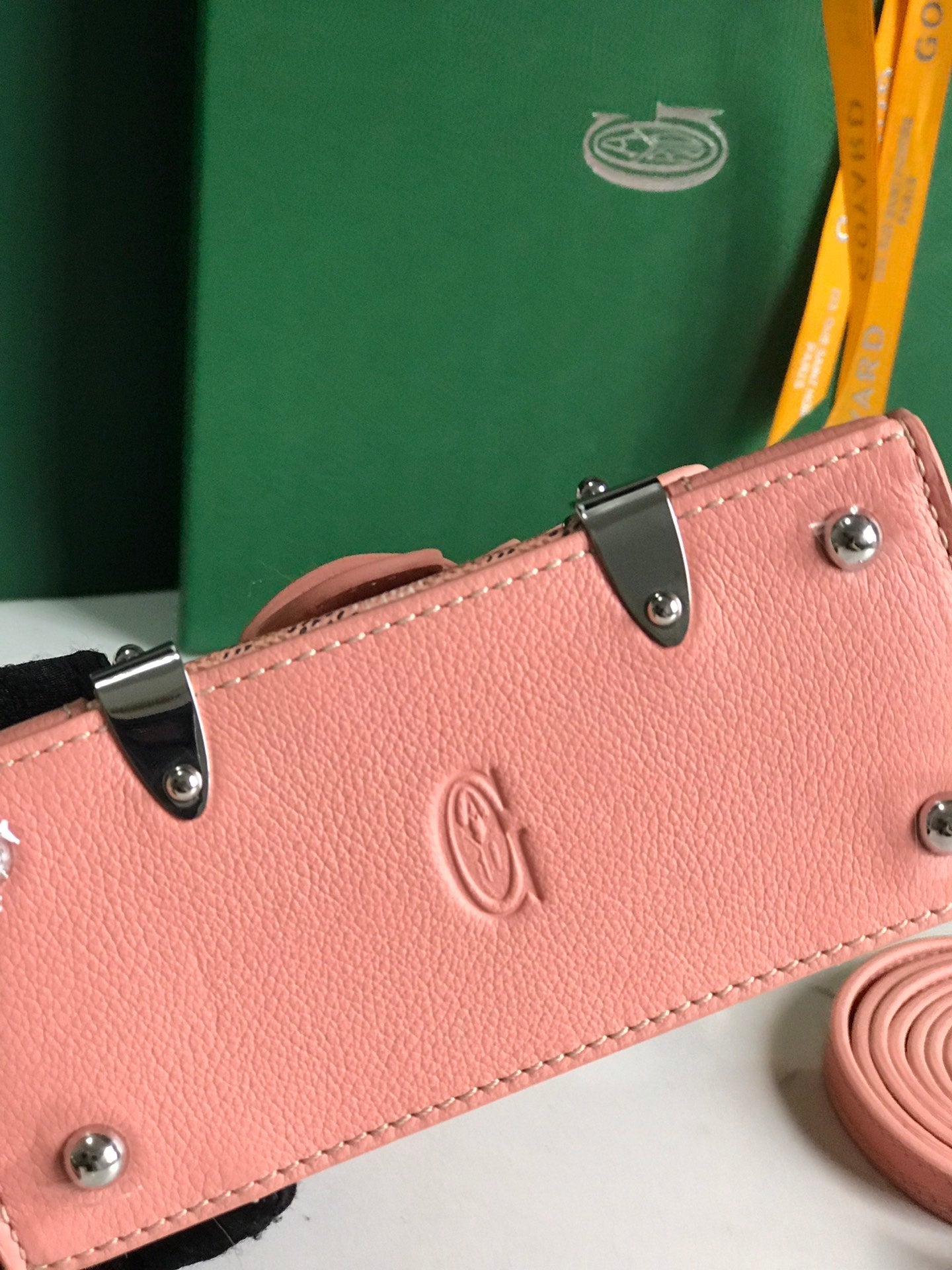 Goyard 2026 Saigon Nano Bag 14.5cm Powder Pink Cowhide Canvas 351685