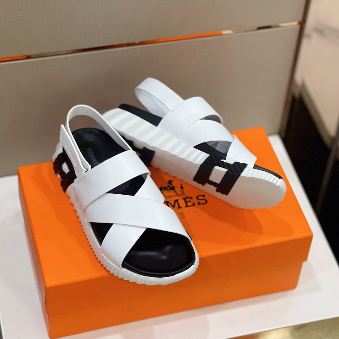 HM ELECTRIC SANDAL WHITE CALFSKIN