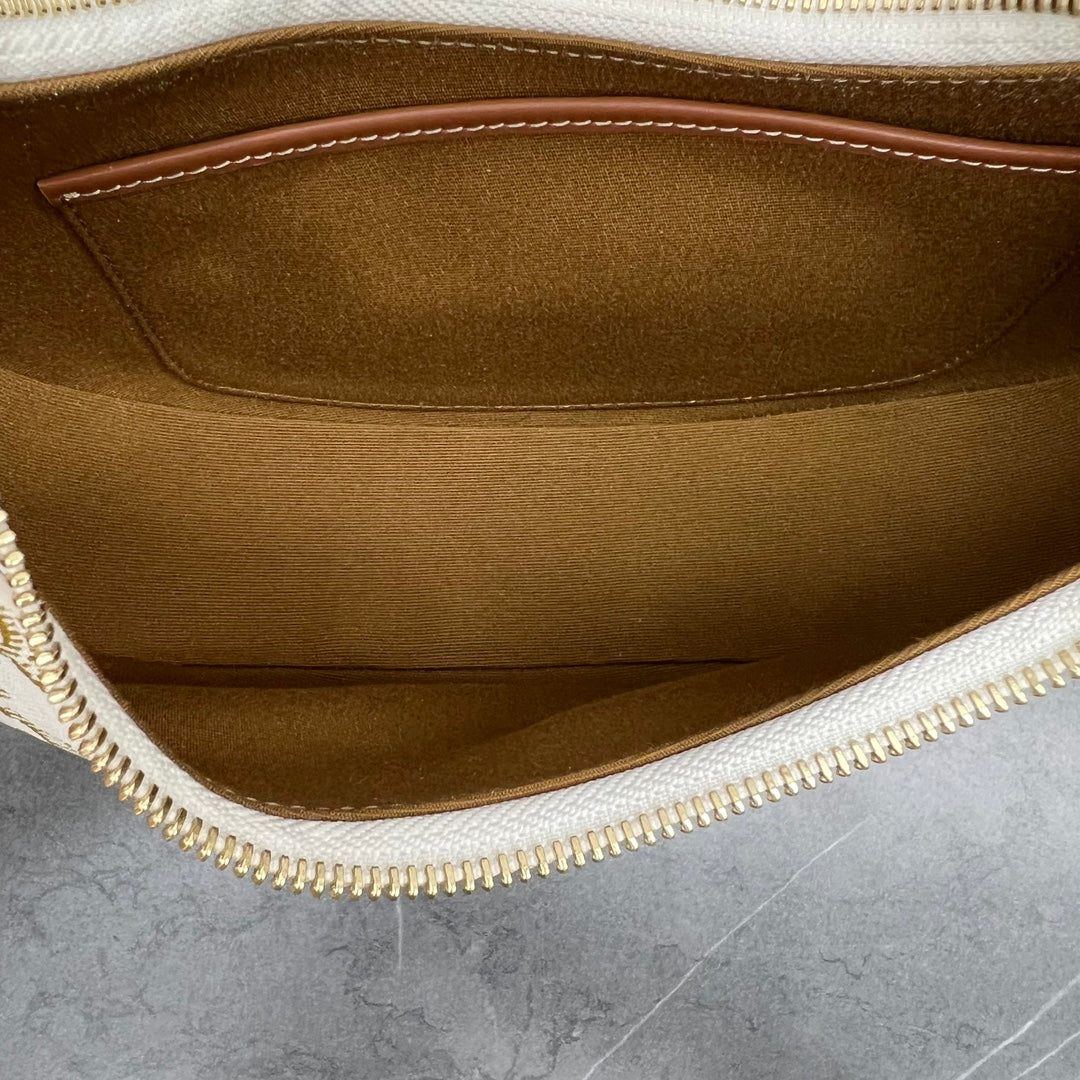 Celine 2026 Ava Bag 23cm Triomphe Canvas White Calfskin