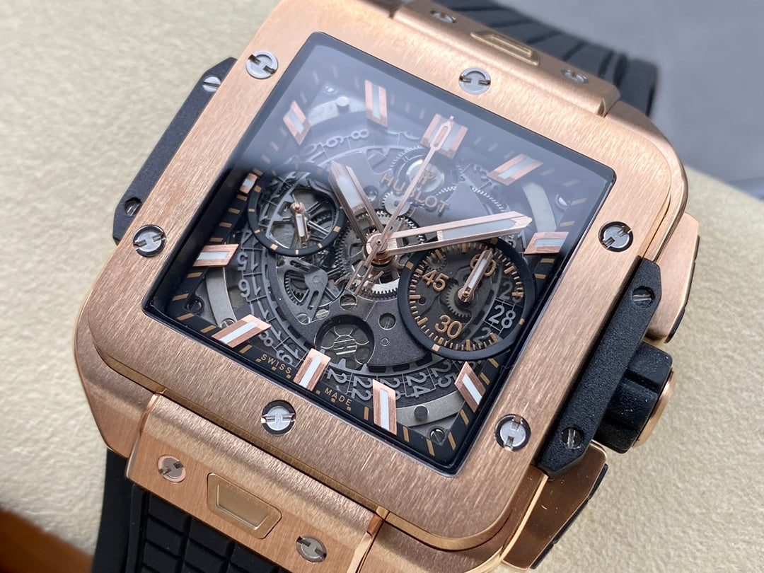 Hublot Square Bang Unico Rose Gold Ceramic 42mm Rose Gold Benzel Watch