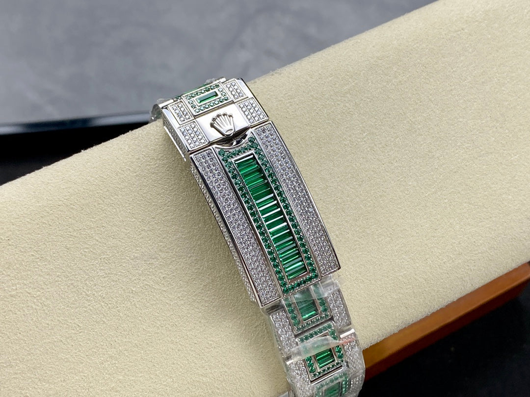 Rolex Submariner Date Green Black Dial Full Diamond