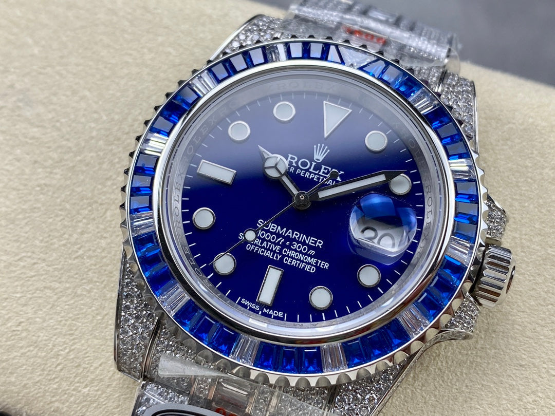 Rolex Submariner Date Blue Dial Full Diamond